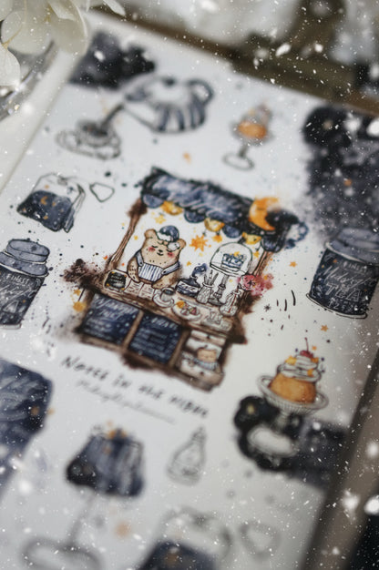 Black Milk Project Washi Sticker Sheet - Notes In The Night - Midnight Patisserie
