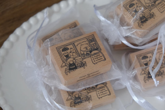 Eileen Tai x Pinky Elephant Rubber Stamp - Bearista Café Daydream