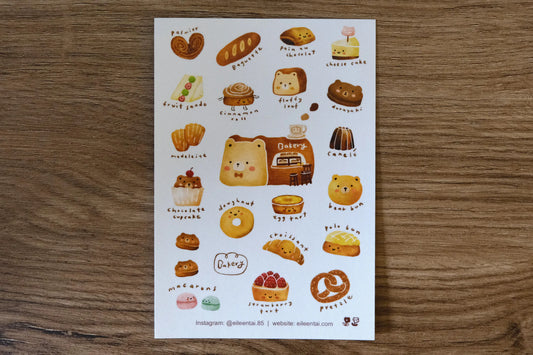 Eileen Tai Sticker Sheet - Bakery Bear (Bearkery)