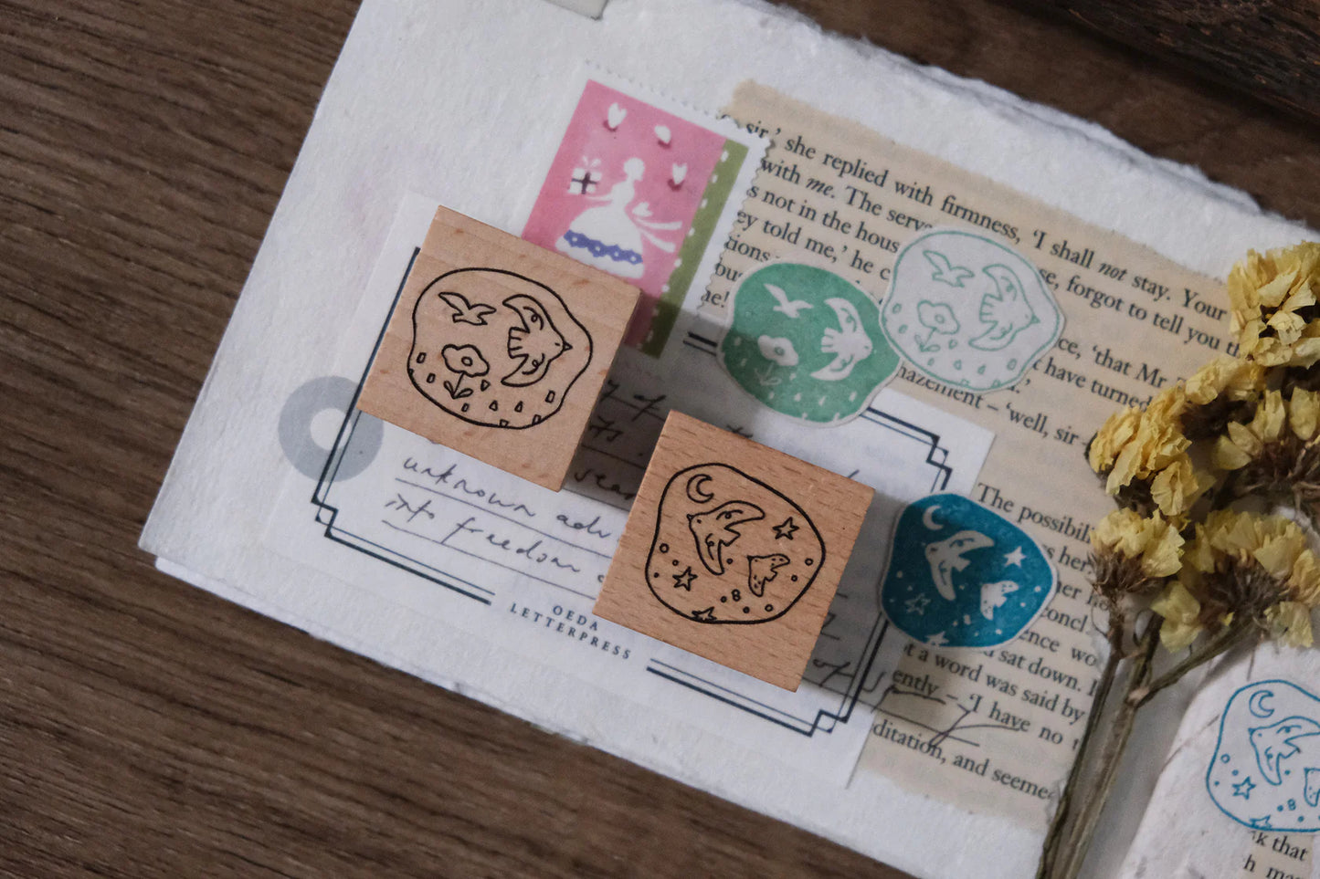 Eileen Tai Rubber Stamp - Birds Day & Night