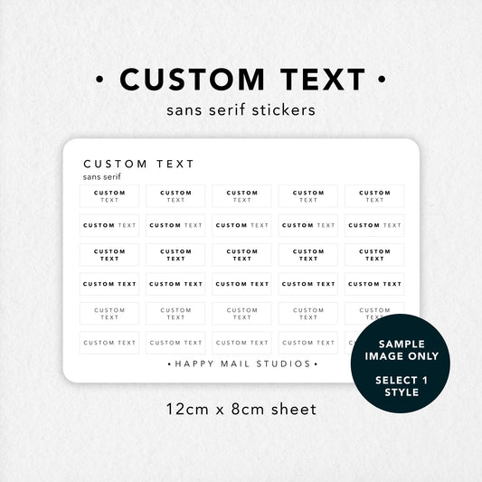 Cap Sticker Text Sampe Custom Text Stickers - Make your own stickers | Happy Mail Studios