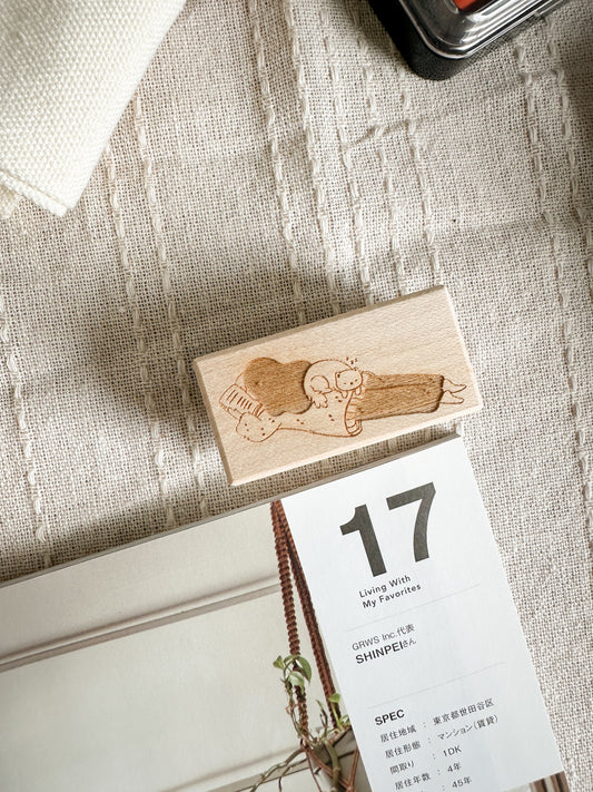 Sho Little Happiness Rubber Stamp - Chilling With My Cat