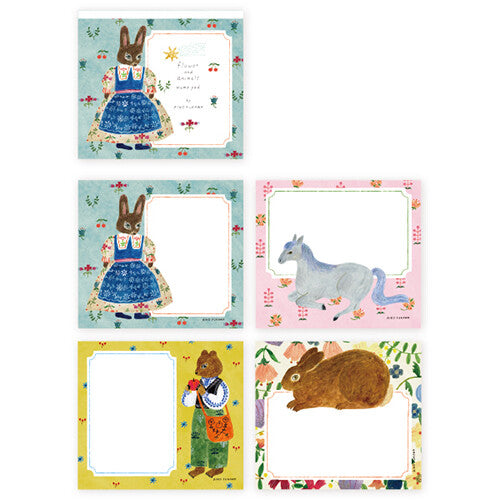 Cozyca x Aiko Fukawa Memo Pad - Flower and Animals