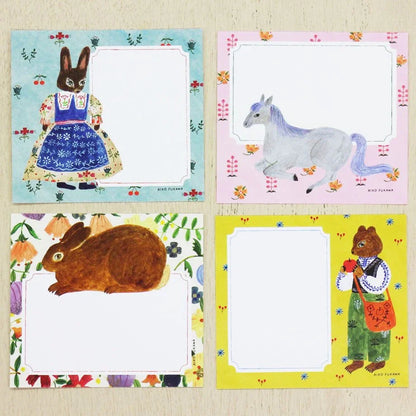 Cozyca x Aiko Fukawa Memo Pad - Flower and Animals