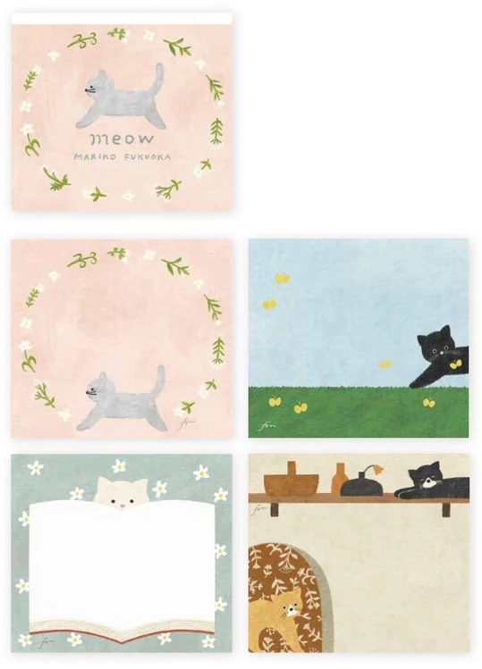 Cozyca x Mariko Fukuoka Memo Pad - Meow Meow