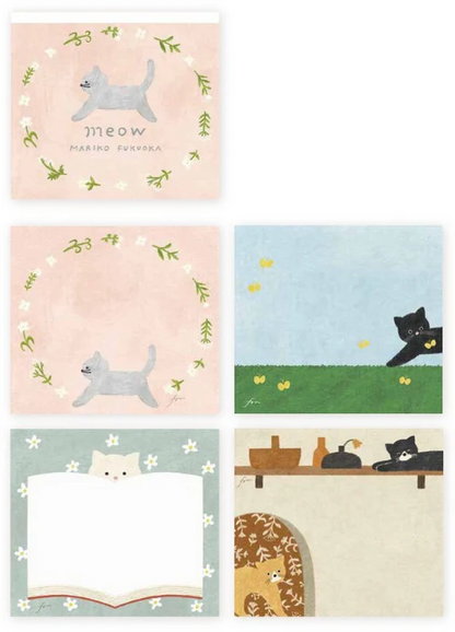 Cozyca x Mariko Fukuoka Memo Pad - Meow Meow
