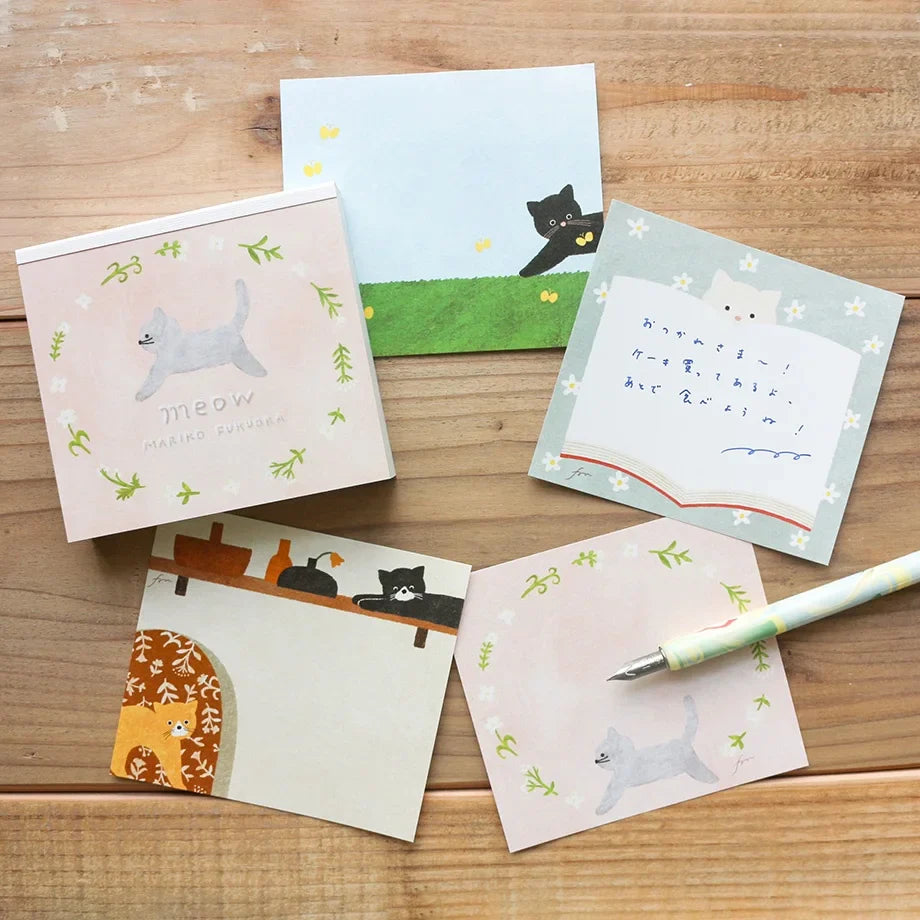 Cozyca x Mariko Fukuoka Memo Pad - Meow Meow