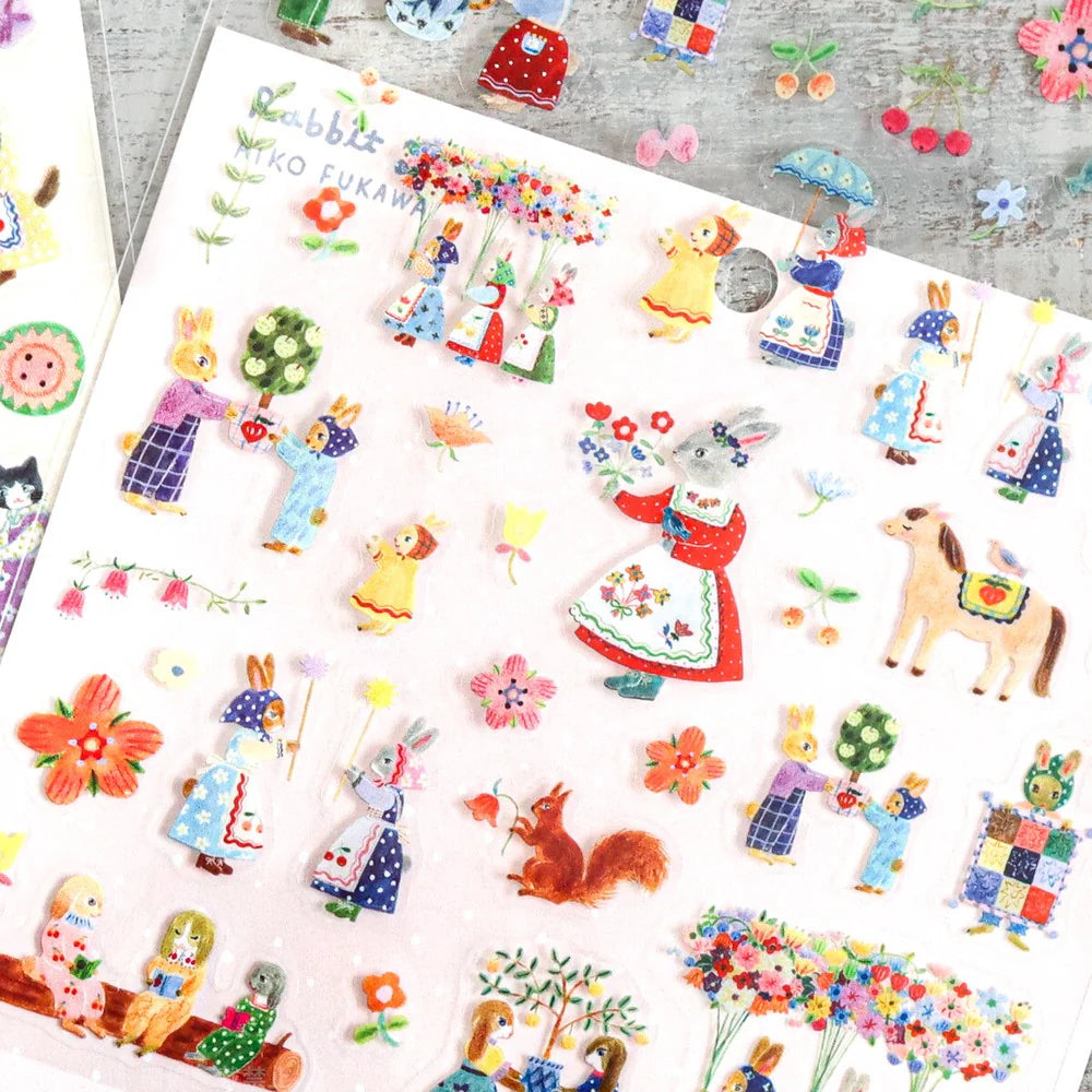 Cozyca Sticker Sheet Aiko Fukawa - Rabbit Garden