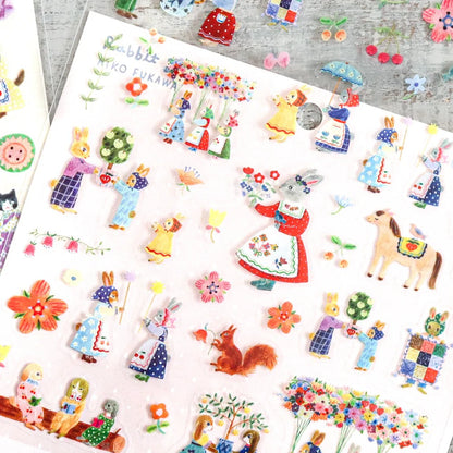 Cozyca Sticker Sheet Aiko Fukawa - Rabbit Garden