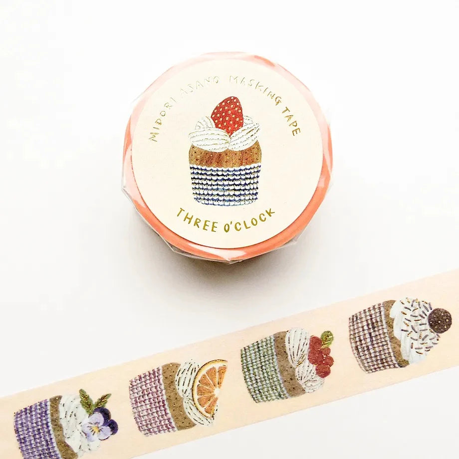 Cozyca x Midori Asano Washi Tape - Three O'Clock (Cupcakes)