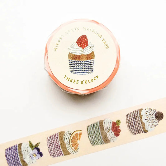 Cozyca x Midori Asano Washi Tape - Three O'Clock (Cupcakes)