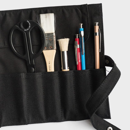 Delfonics Canvas Roll Pencil Case - Black