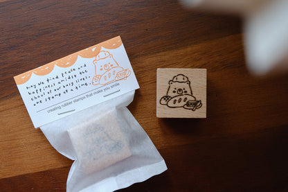 Eileen Tai Rubber Stamp | Foodie Bears Series - Bread & Butter