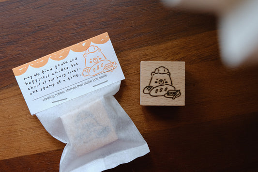 Eileen Tai Rubber Stamp | Foodie Bears Series - Bread & Butter