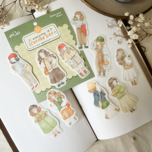 Sho Little Happiness Flake Stickers - Everyday Is Coffee Day