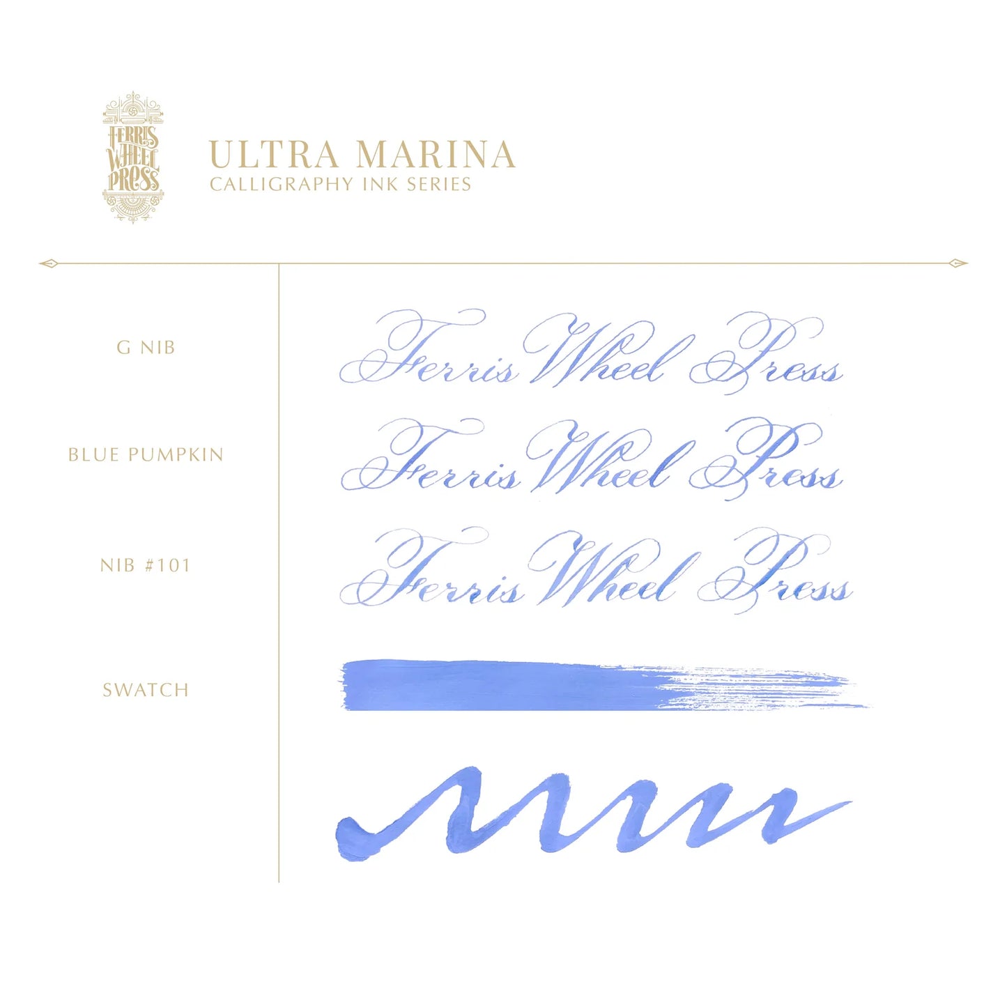 Ferris Wheel Press Calligraphy Ink - Ultra Marina (Destash)