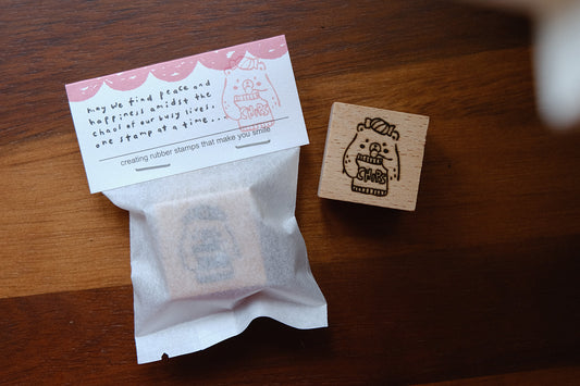 Eileen Tai Rubber Stamp | Foodie Bears Series - Chips