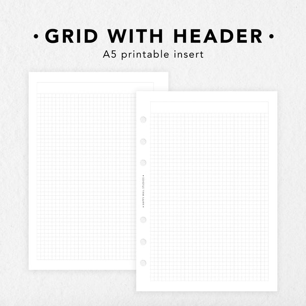 Printable Grid with Header Inserts – Happy Mail Studios