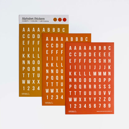 Everyday Explorers Co. Sticker Sheet - Alphabet - Golden Hour (Set of 3)
