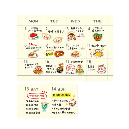 Hightide Diary Sticker Sheet - New Retro - Food