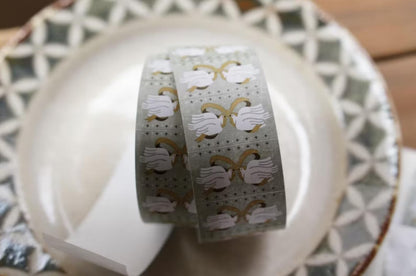 Ivy Snow Label Stickers - Ribbon Birds