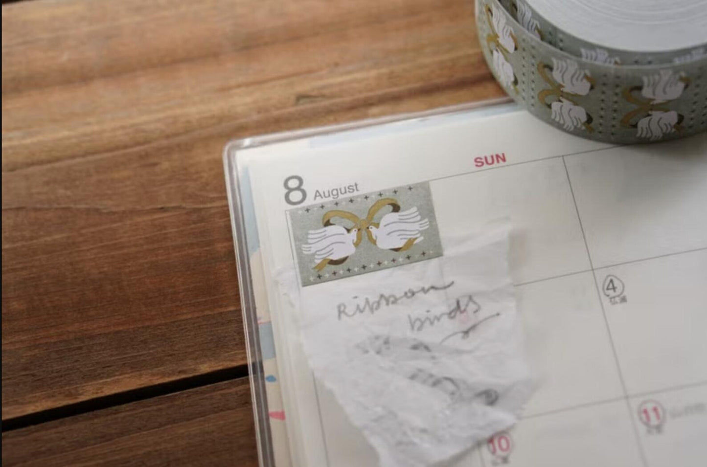 Ivy Snow Label Stickers - Ribbon Birds