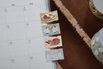 Ivy Snow Label Stickers - Squirrel and Bread