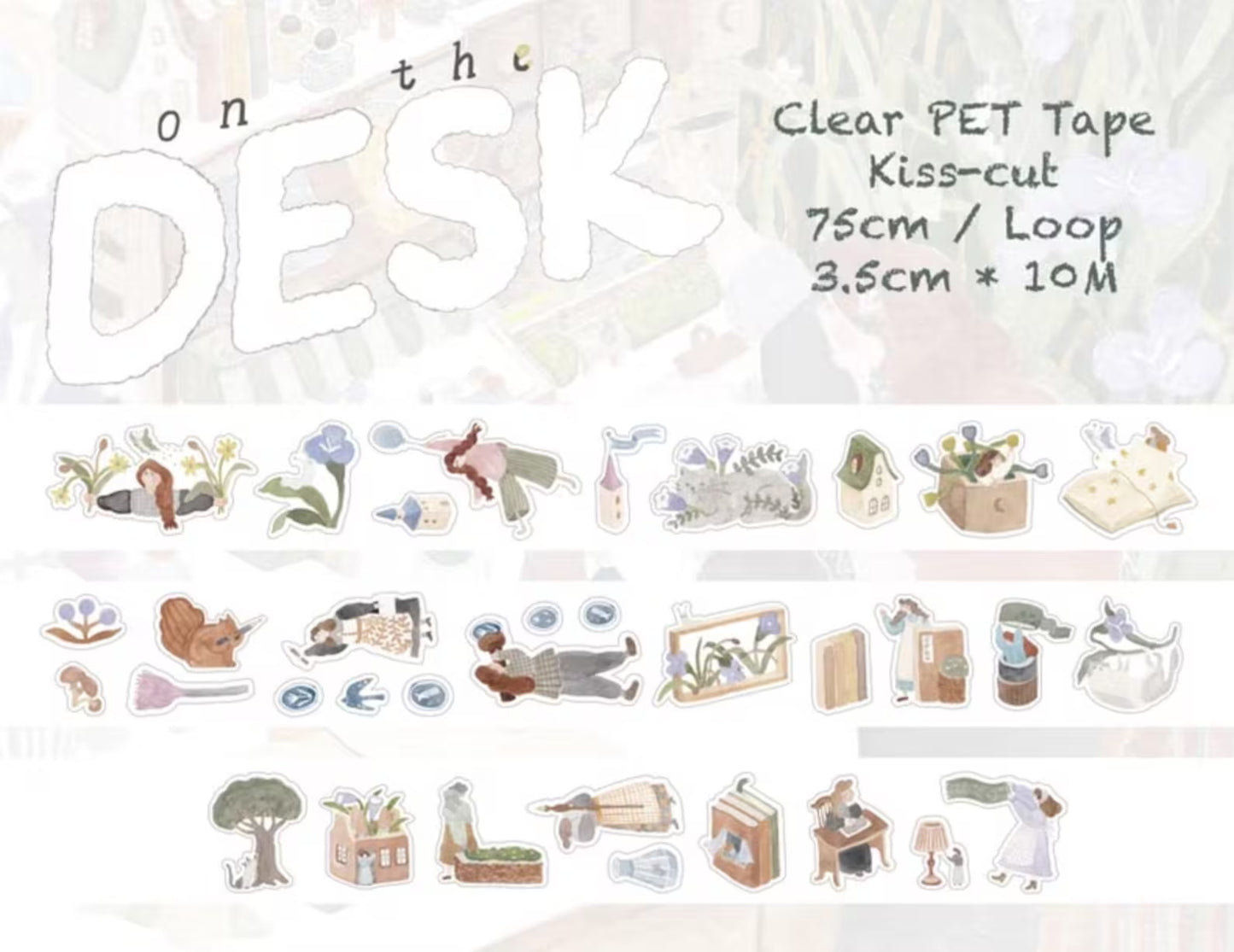 Ivy Snow Kiss-Cut PET Tape - On the Desk