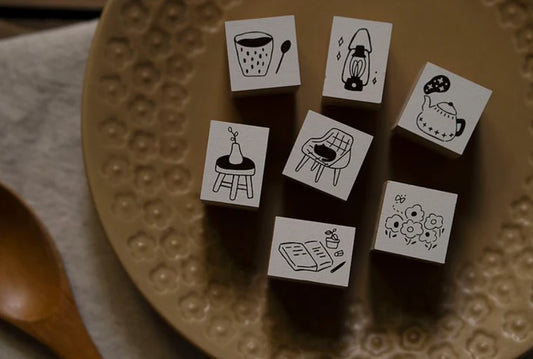 Ivy Snow Rubber Stamp - Daily Life Around Us - Oil Lamp (Destash)
