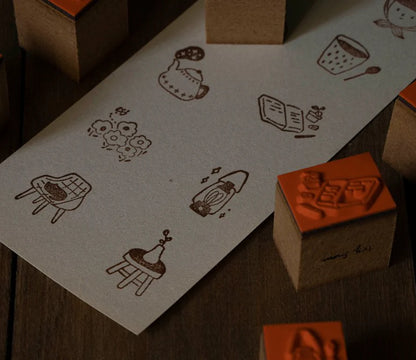 Ivy Snow Rubber Stamp - Daily Life Around Us - Oil Lamp (Destash)