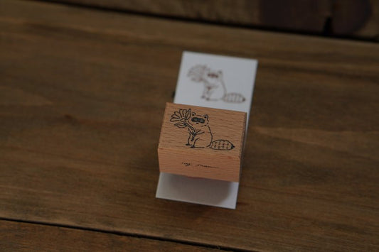 Ivy Snow Rubber Stamp - Raccoon