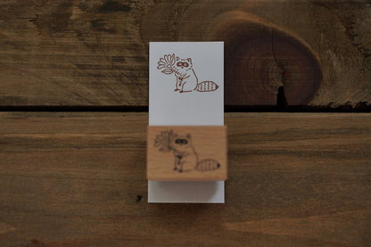 Ivy Snow Rubber Stamp - Raccoon