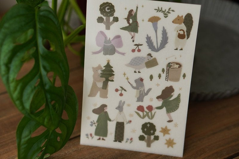 Ivy Snow Transfer Sticker Sheet - Dancing In The Forest