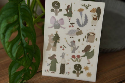 Ivy Snow Transfer Sticker Sheet - Dancing In The Forest