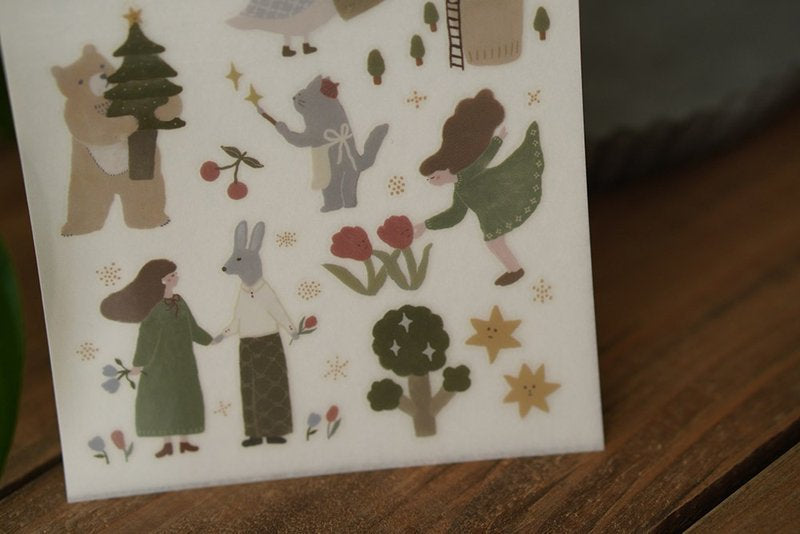 Ivy Snow Transfer Sticker Sheet - Dancing In The Forest