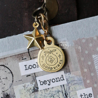 LCN Design Studio Brass Charm - Good Vibes