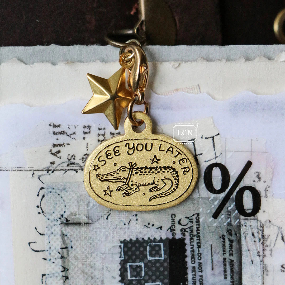 LCN Design Studio Brass Charm - See You Later (Alligator)