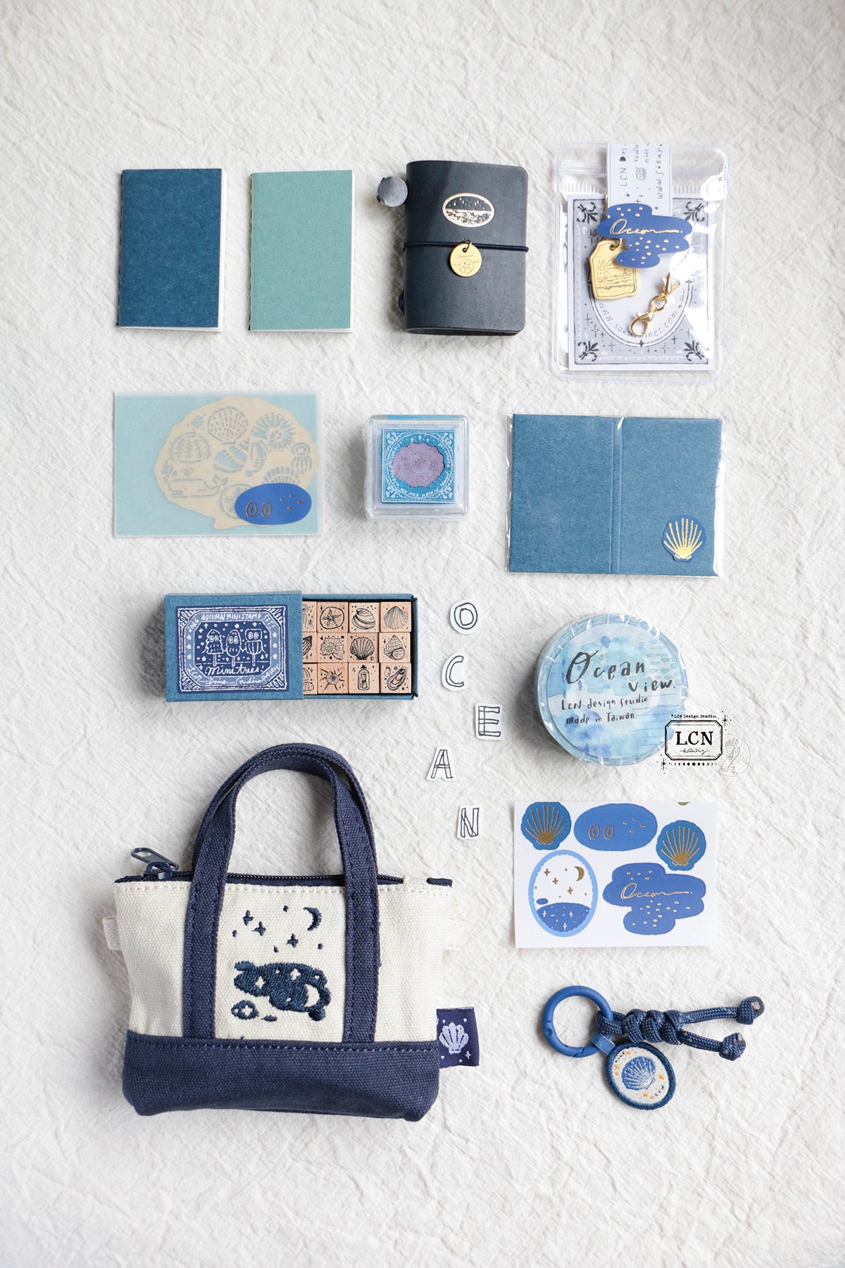 LCN Design Studio Mini Stationery Tote Set - Ocean