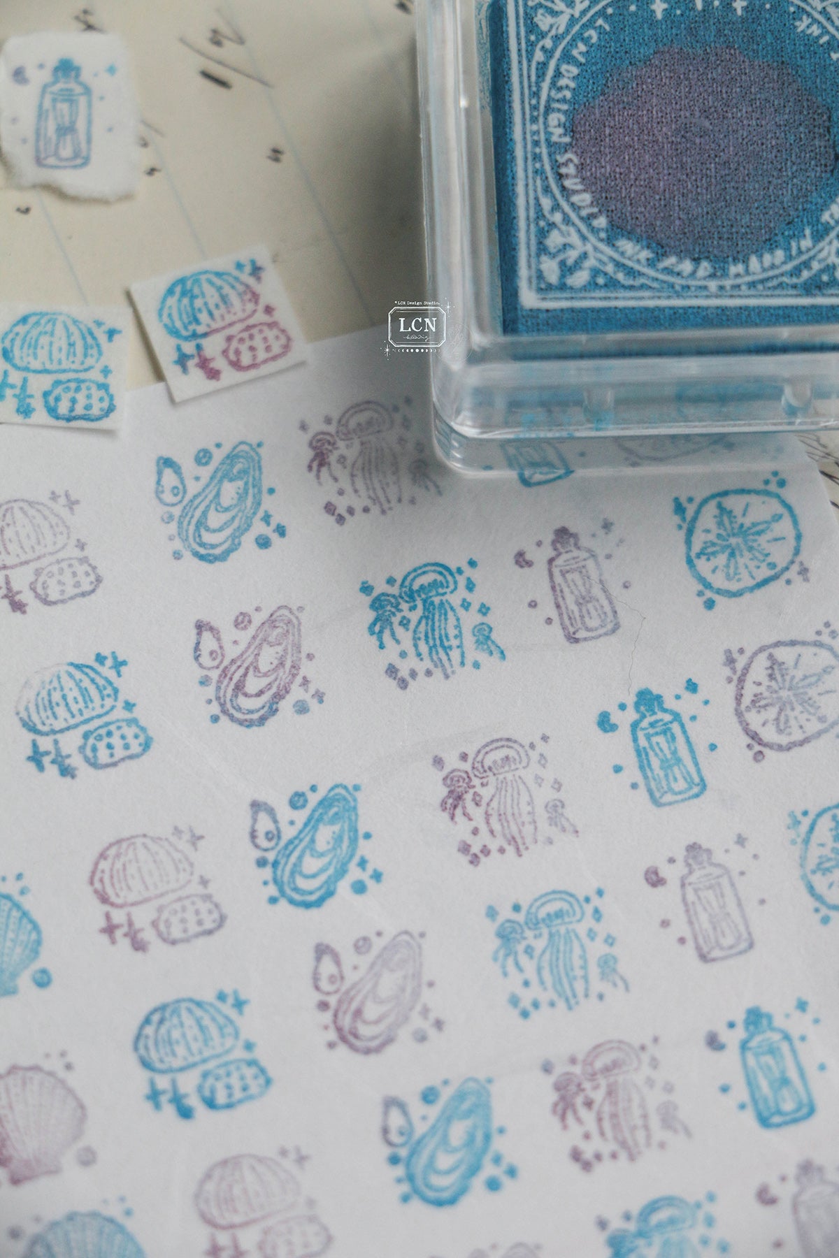 LCN Design Studio Mini Stationery Tote Set - Ocean