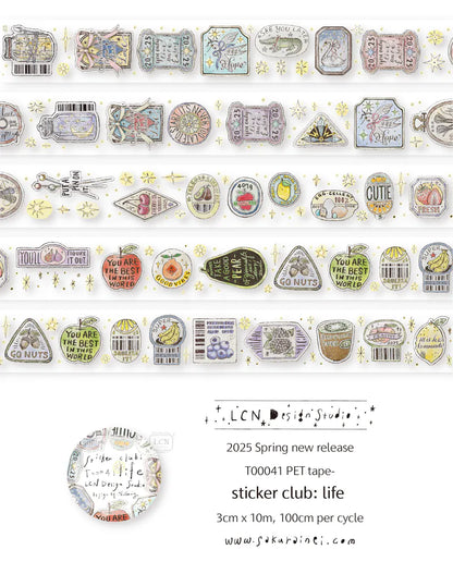 LCN Design Studio PET Tape - Sticker Club - Life