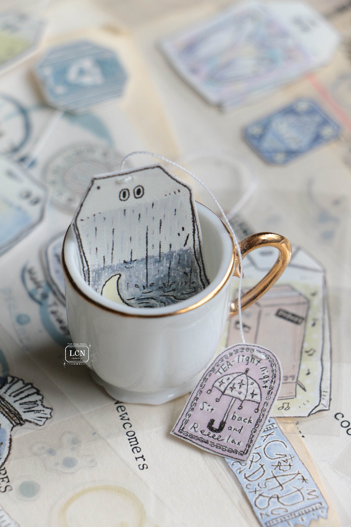 LCN Design Studio Kiss-Cut PET Tape - Tea Time