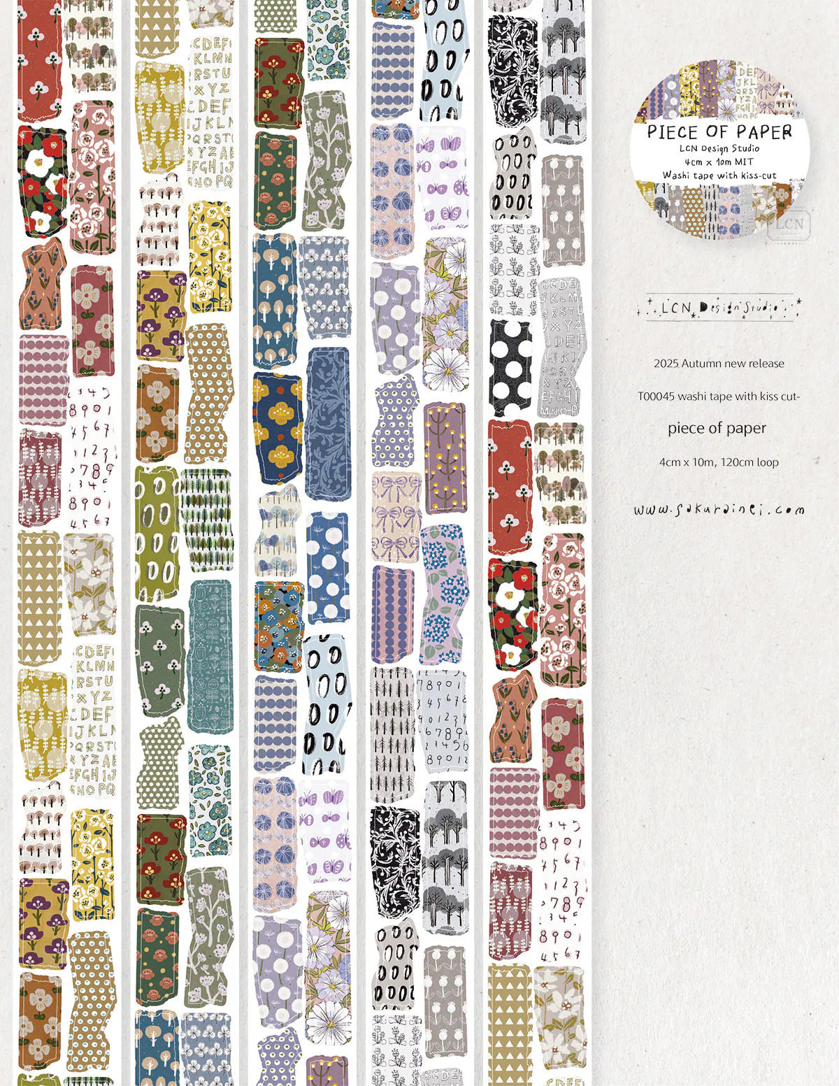 LCN Design Studio Kiss-Cut Washi Tape - Piece of Paper
