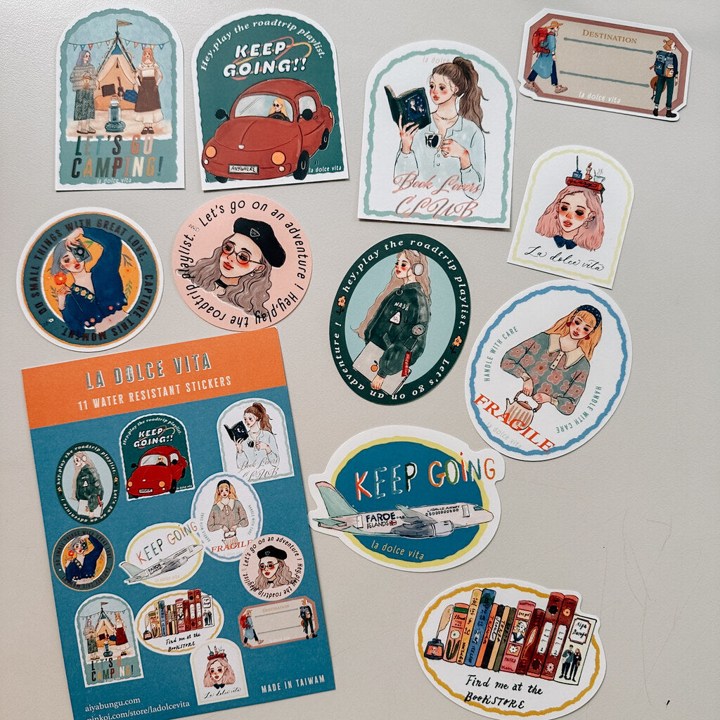 La Dolce Vita Die Cut Sticker Set - Sweet Life Travel Agency