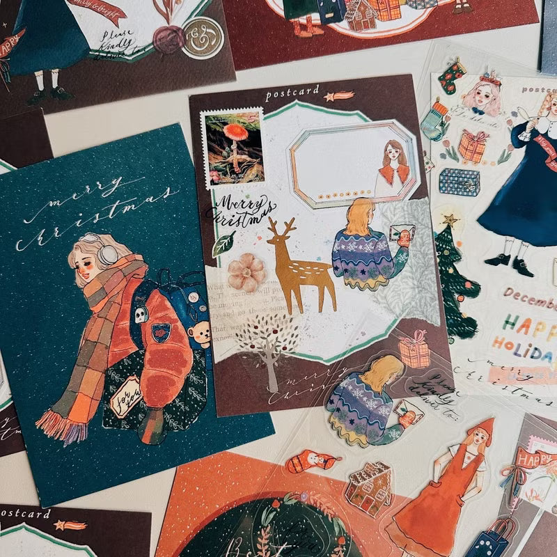 La Dolce Vita Postcard - Christmas Morning Girl