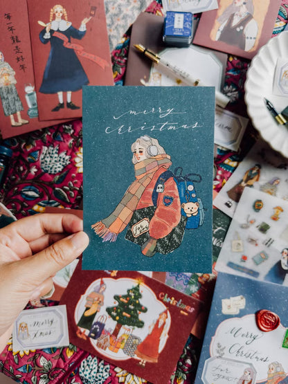 La Dolce Vita Postcard - Christmas Morning Girl