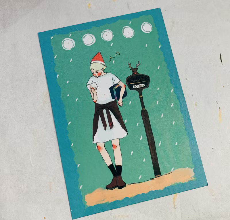 La Dolce Vita Postcard - Reindeer Mailbox