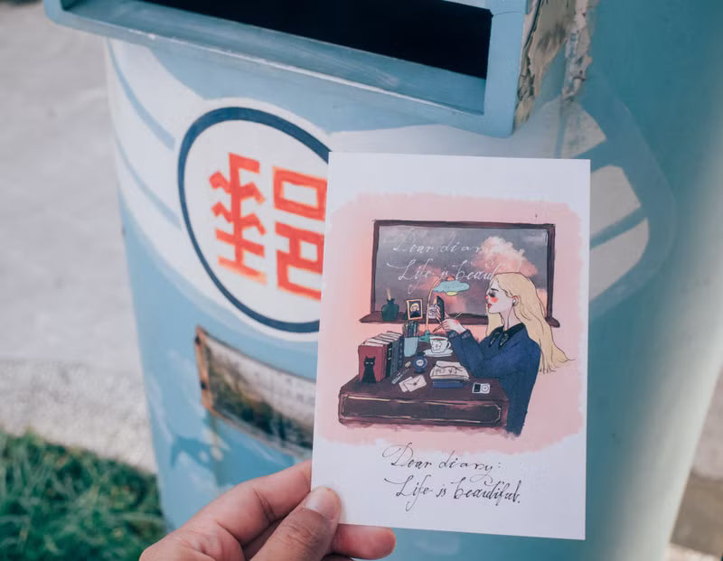 La Dolce Vita Postcard - Sunny And Breezy Girl