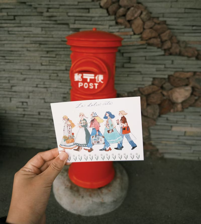 La Dolce Vita Postcard - We Move Foward Happily