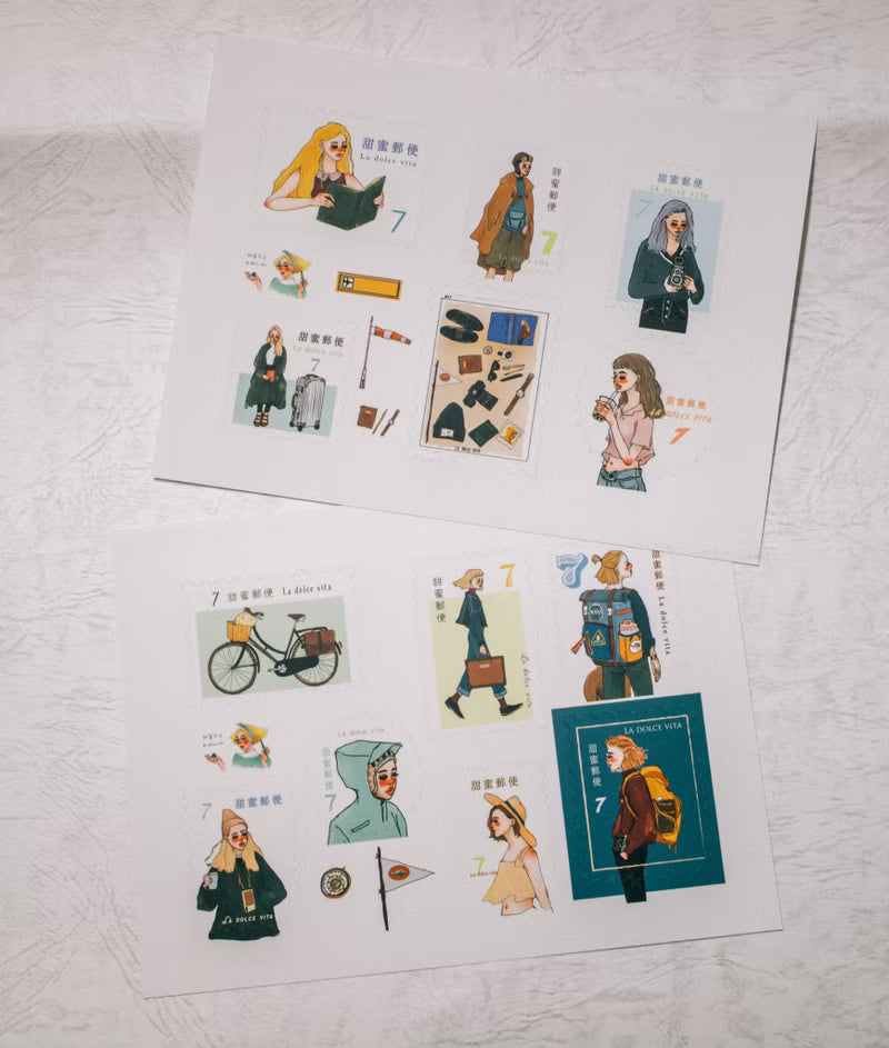 La Dolce Vita Sticker Sheet - Bon Voyage Journey Stamps