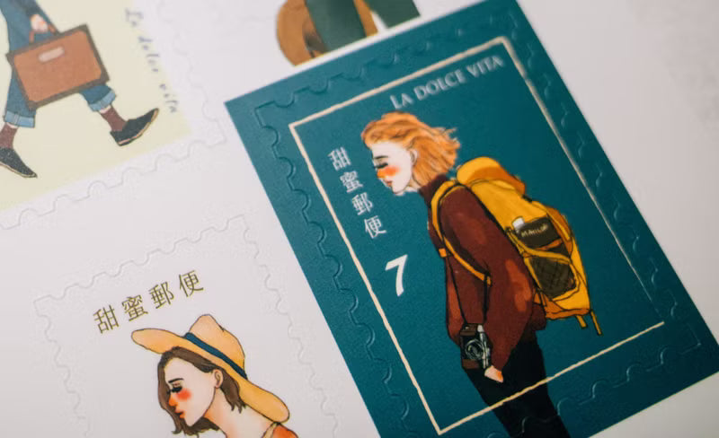 La Dolce Vita Sticker Sheet - Bon Voyage Journey Stamps